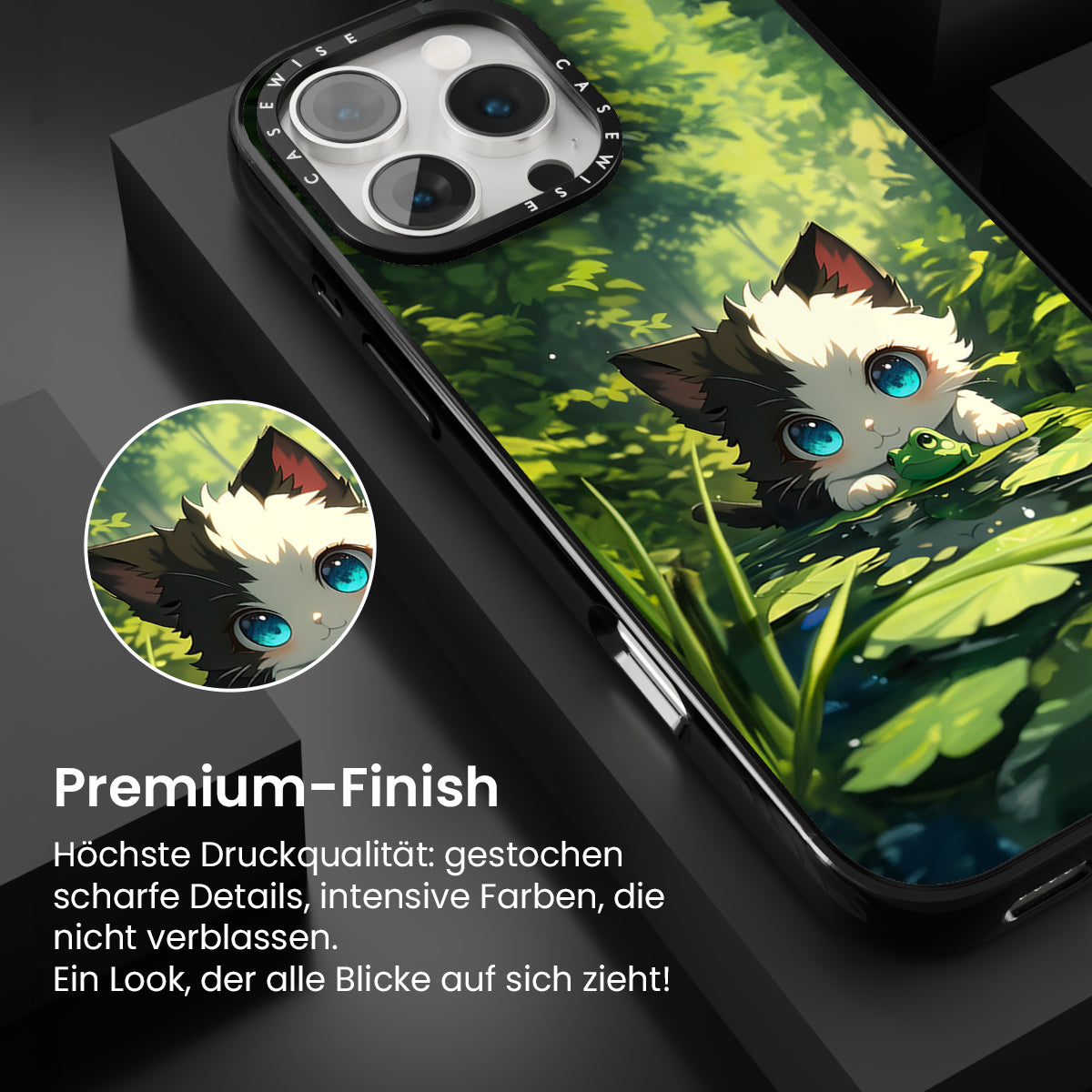 Süße Katze mit Frosch - Hülle