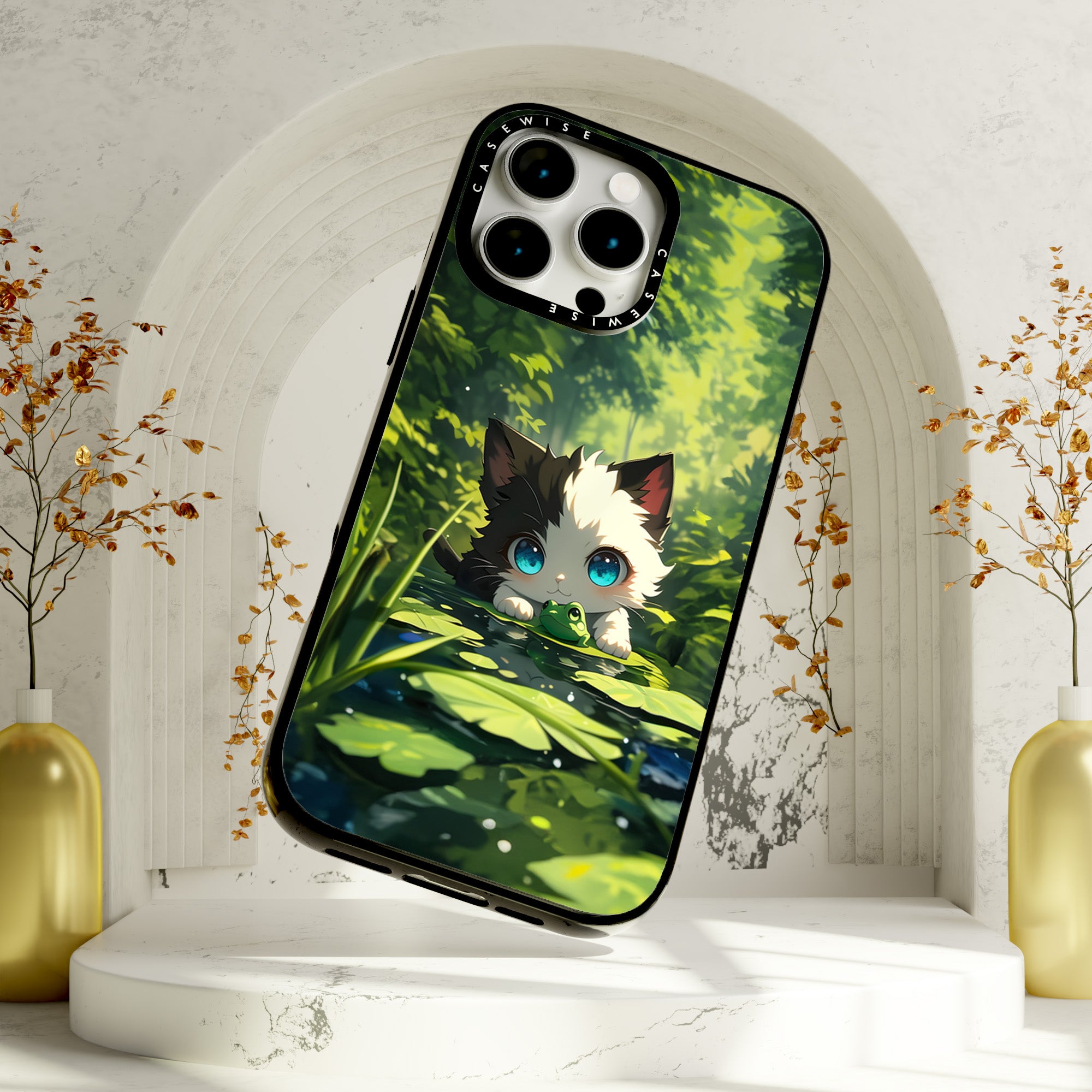 Süße Katze mit Frosch - Hülle