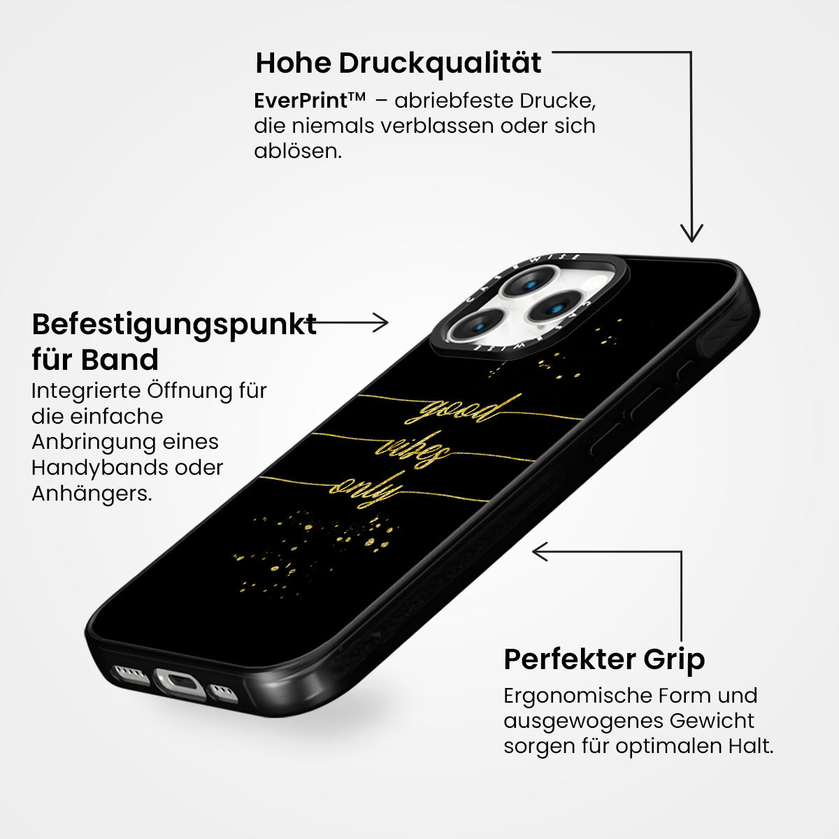 Text Kunst Gold nur gute Stimmung - Hülle