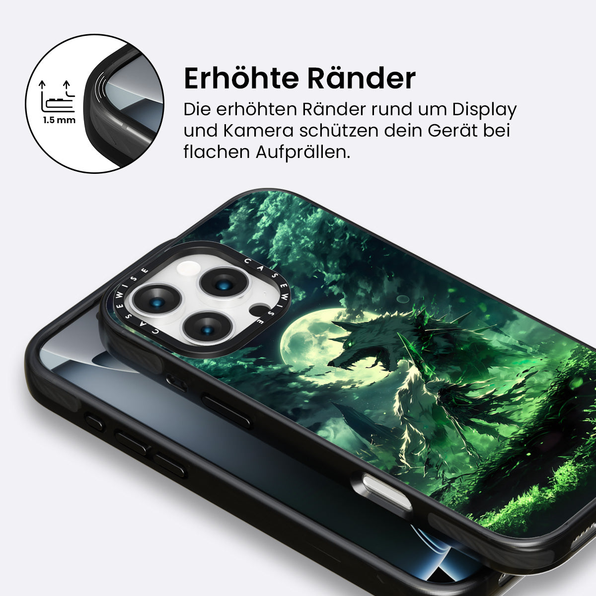 Grüner Wolf Mondlicht - Hülle