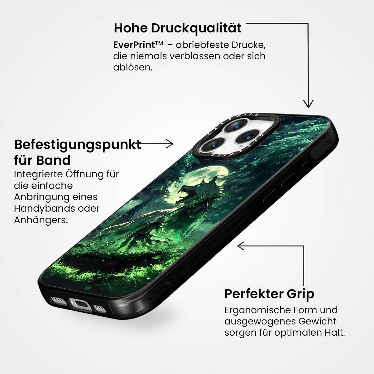 Grüner Wolf Mondlicht - Hülle
