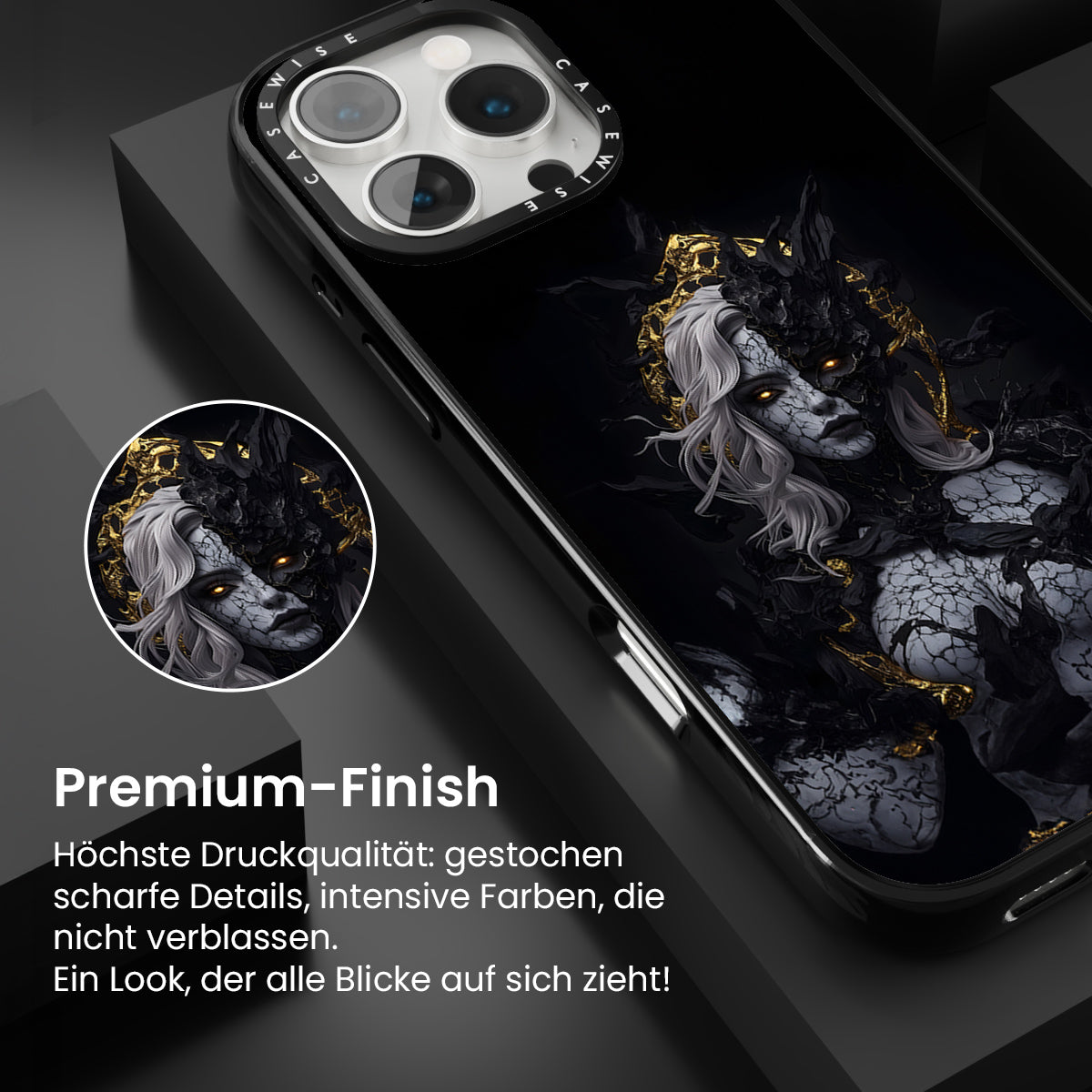Ein Mädchen aus gotischem schwarzem Marmor - Hülle