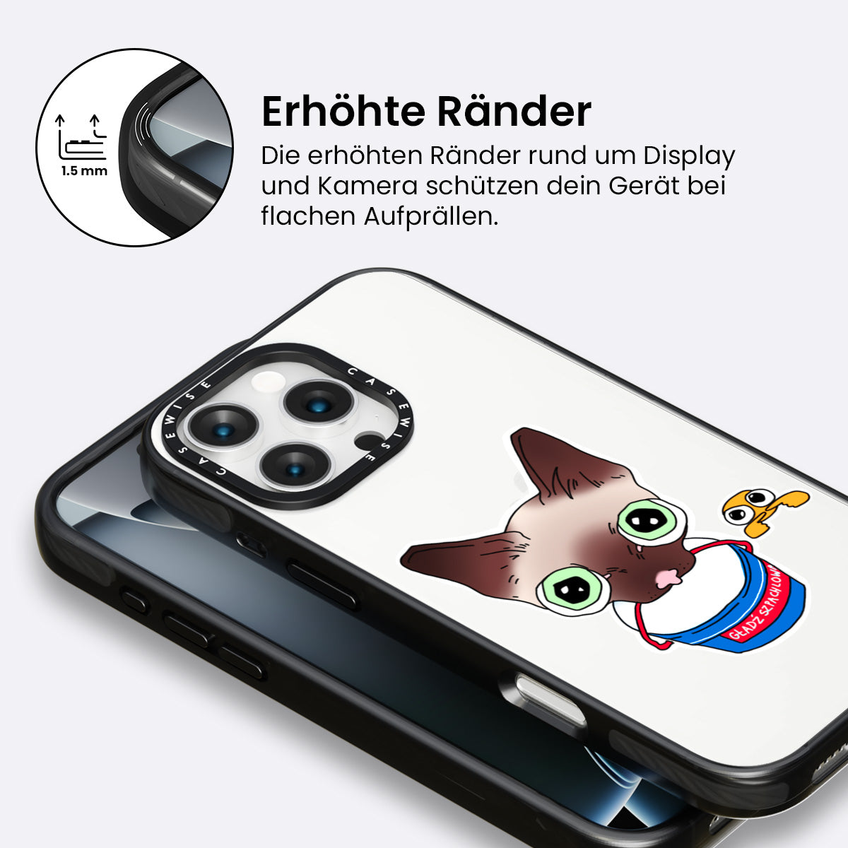 Ein Kätzchen mit einem Kittkolben - Hülle