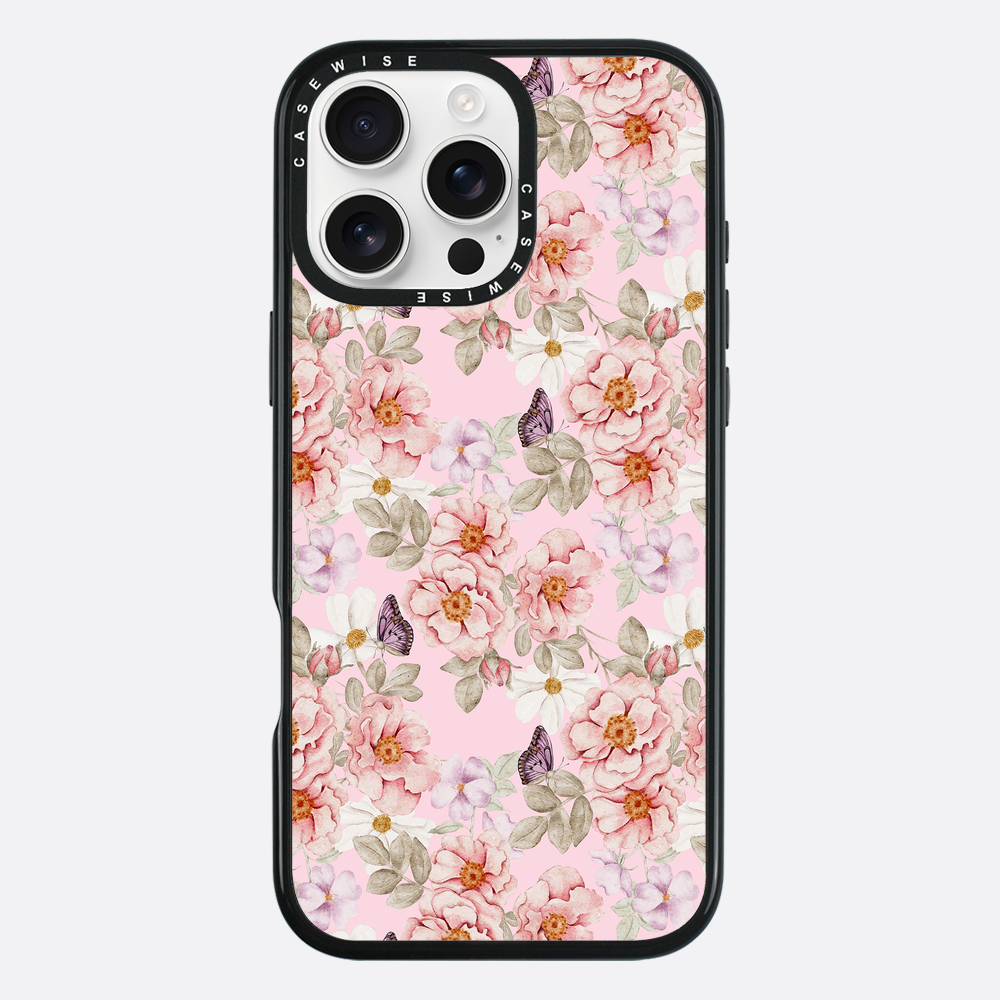 Ein Blumengarten auf einem rosa Hintergrund - Hülle