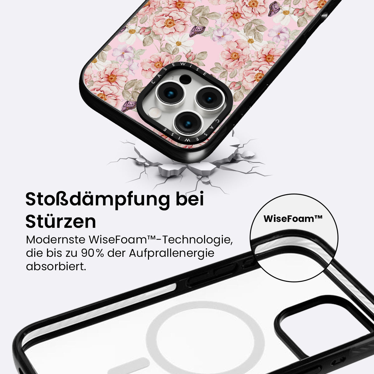 Ein Blumengarten auf einem rosa Hintergrund - Hülle