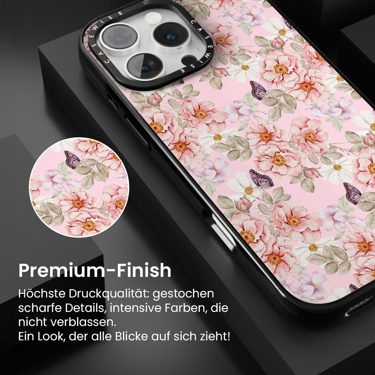 Ein Blumengarten auf einem rosa Hintergrund - Hülle