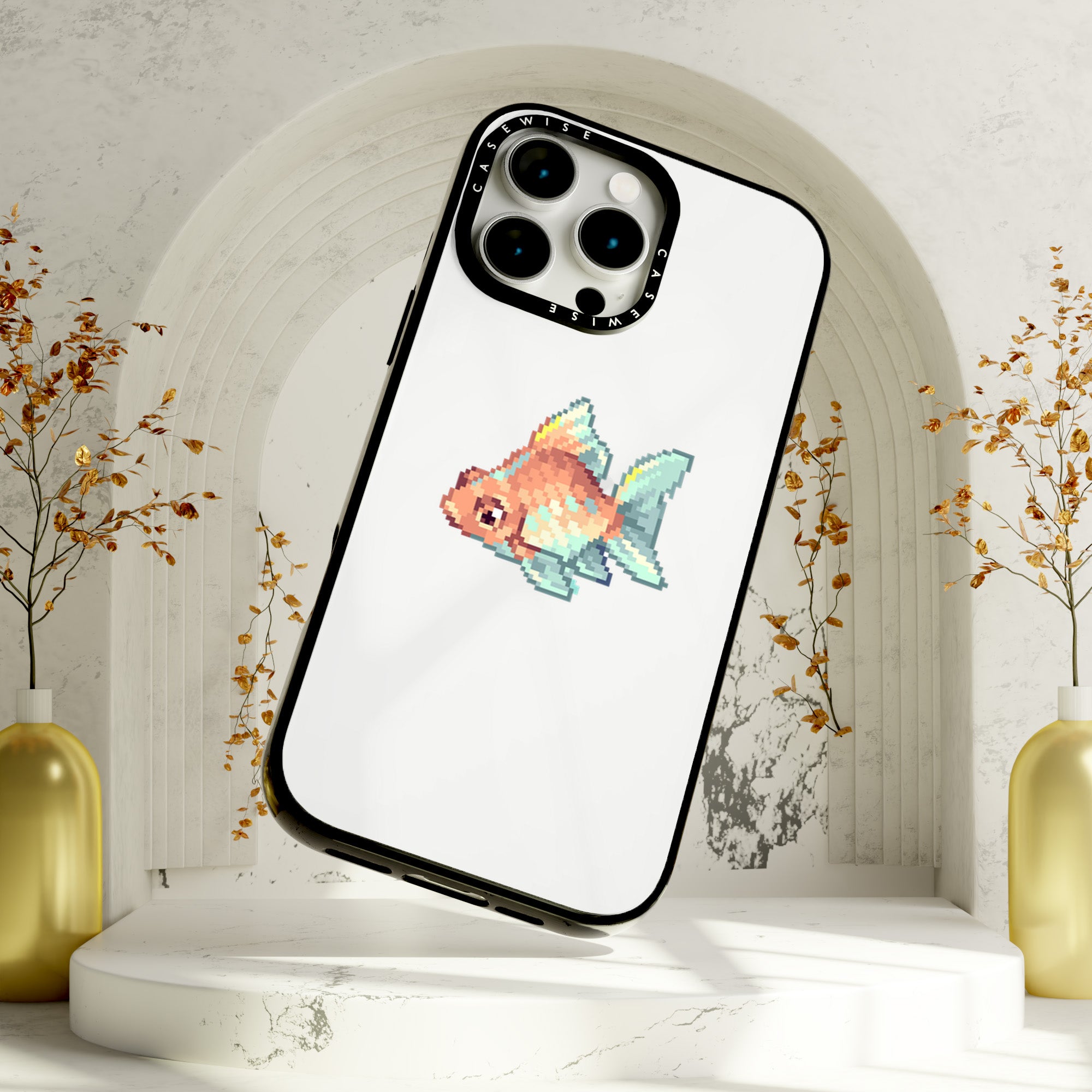 Goldener Pixelfisch - Hülle