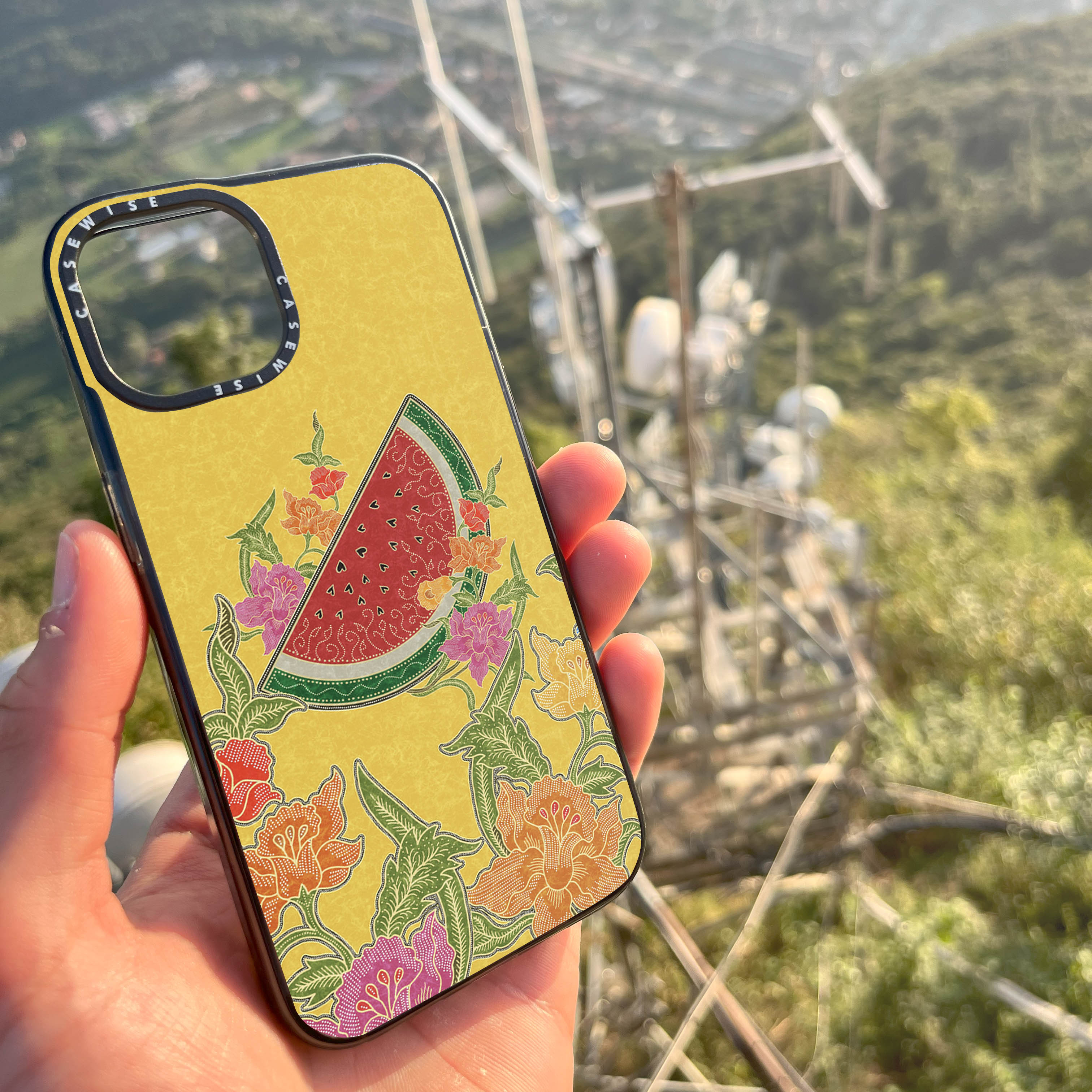 Wassermelone und Blumen - Hülle