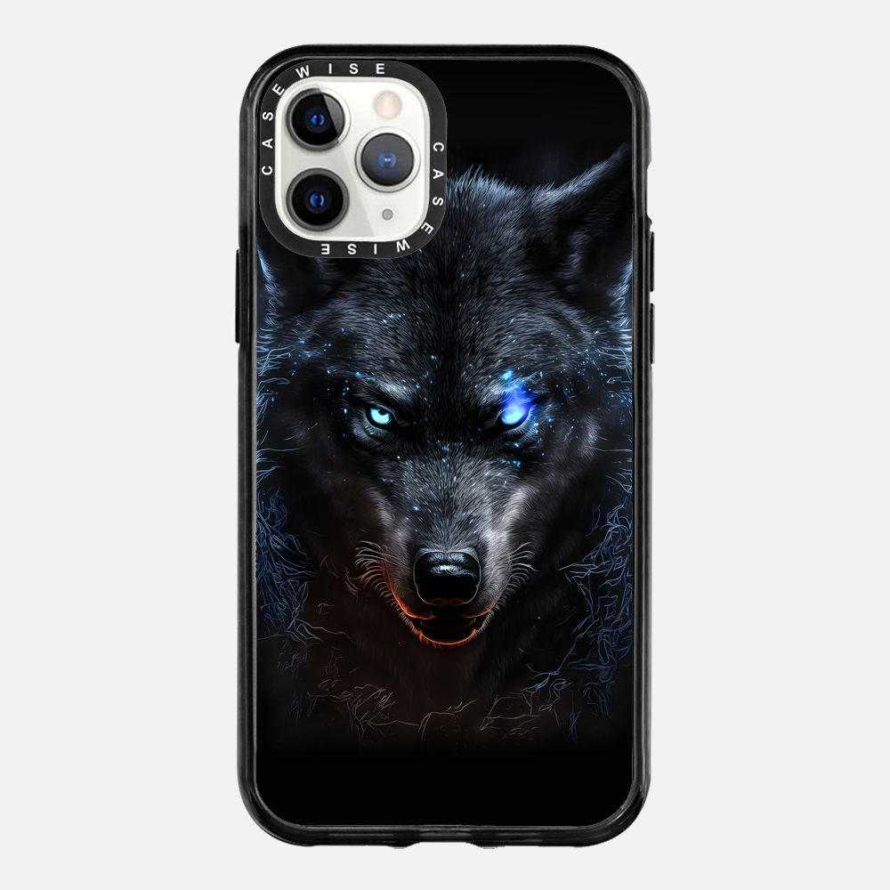 schwarze wütende wolfblaue Augen - Hülle