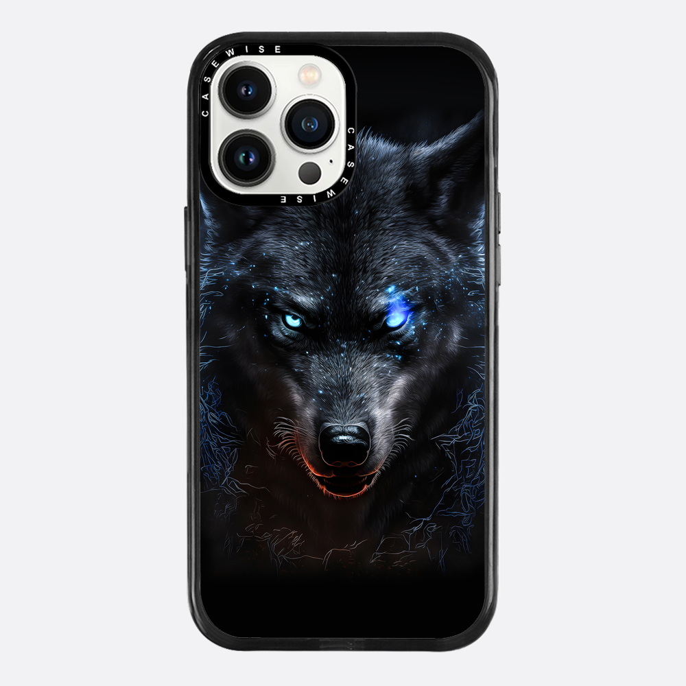 schwarze wütende wolfblaue Augen - Hülle