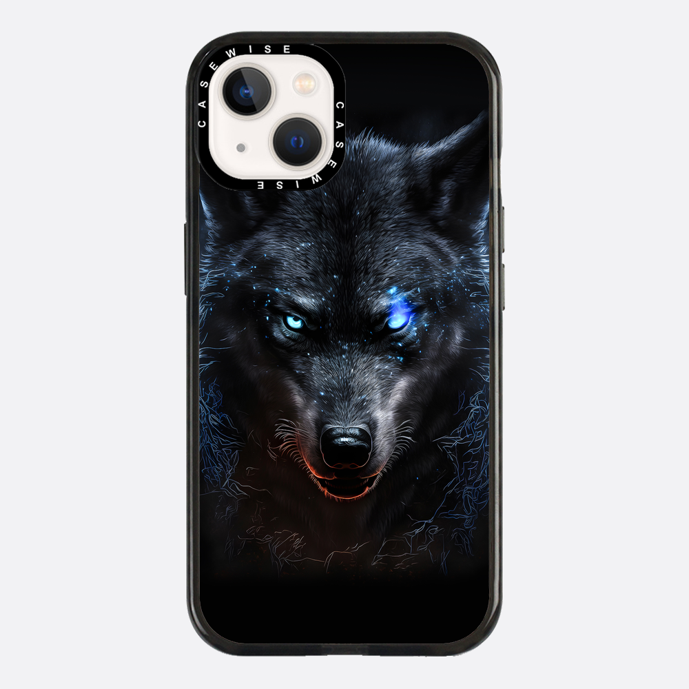 schwarze wütende wolfblaue Augen - Hülle