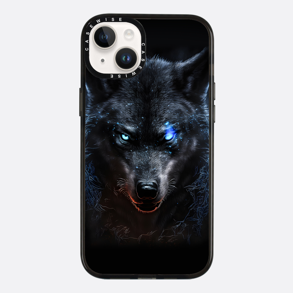 schwarze wütende wolfblaue Augen - Hülle