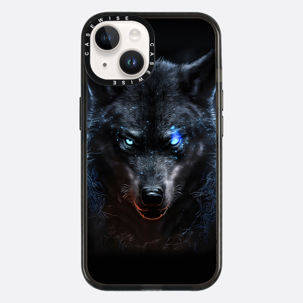 schwarze wütende wolfblaue Augen - Hülle