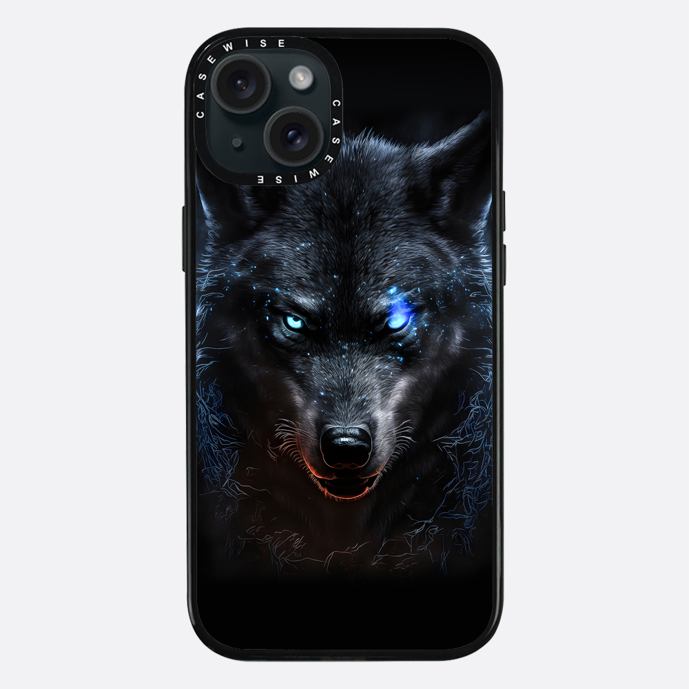 schwarze wütende wolfblaue Augen - Hülle