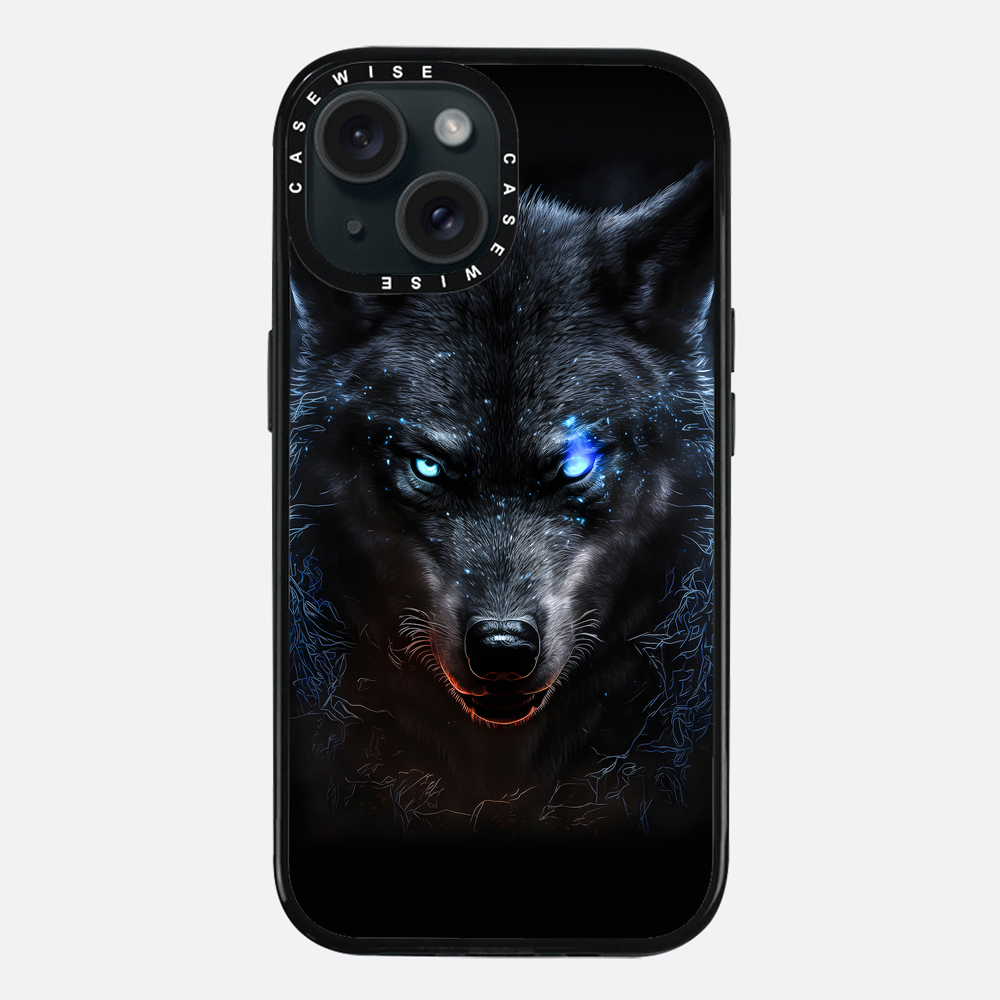 schwarze wütende wolfblaue Augen - Hülle