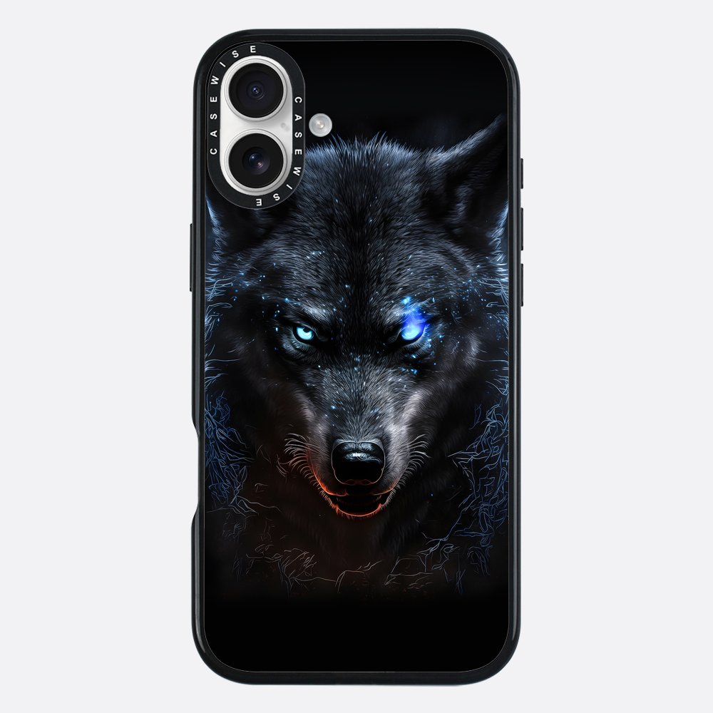 schwarze wütende wolfblaue Augen - Hülle