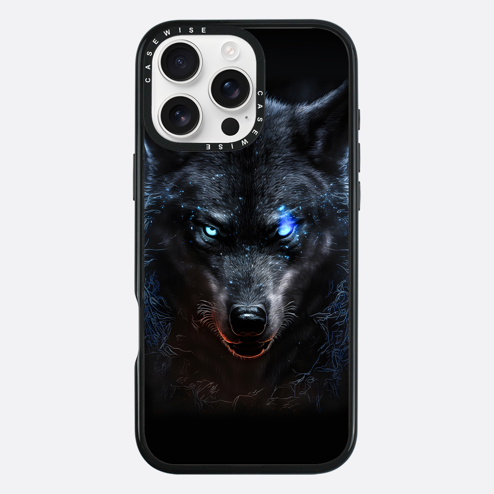 schwarze wütende wolfblaue Augen - Hülle