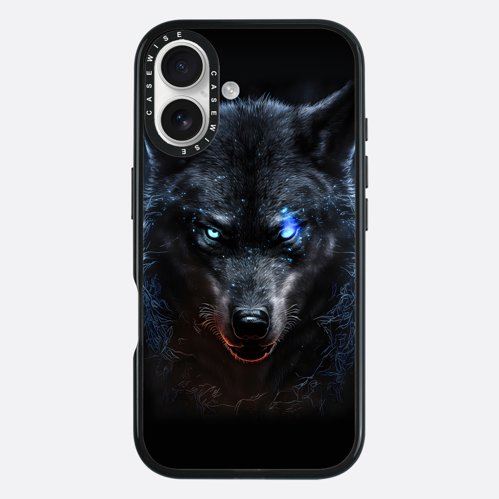 schwarze wütende wolfblaue Augen - Hülle