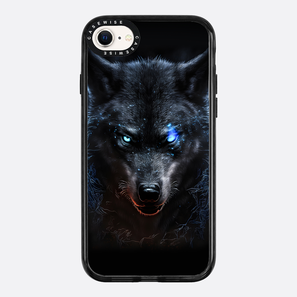 schwarze wütende wolfblaue Augen - Hülle