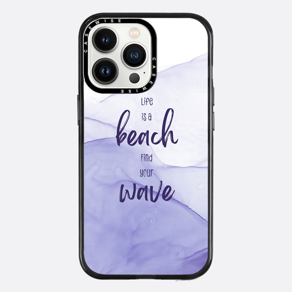 Das Leben ist ein Strand.Finde deine Welle.|Schwimmende Farben - Hülle