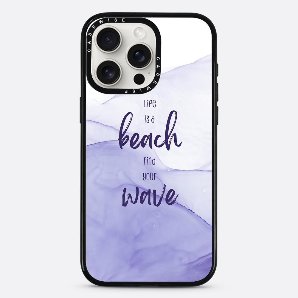 Das Leben ist ein Strand.Finde deine Welle.|Schwimmende Farben - Hülle