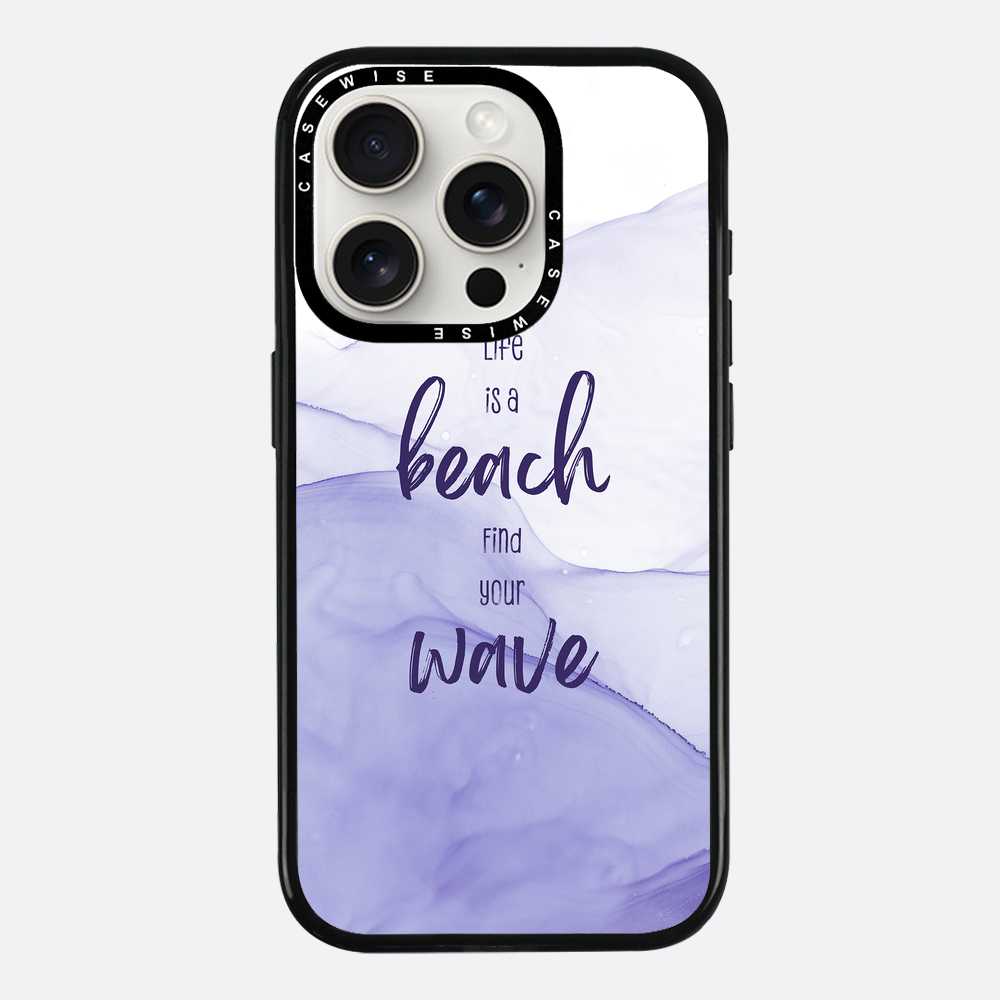 Das Leben ist ein Strand.Finde deine Welle.|Schwimmende Farben - Hülle