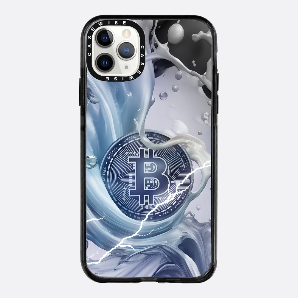 Crypto Art Bitcoin Spritzer - Blau - Hülle