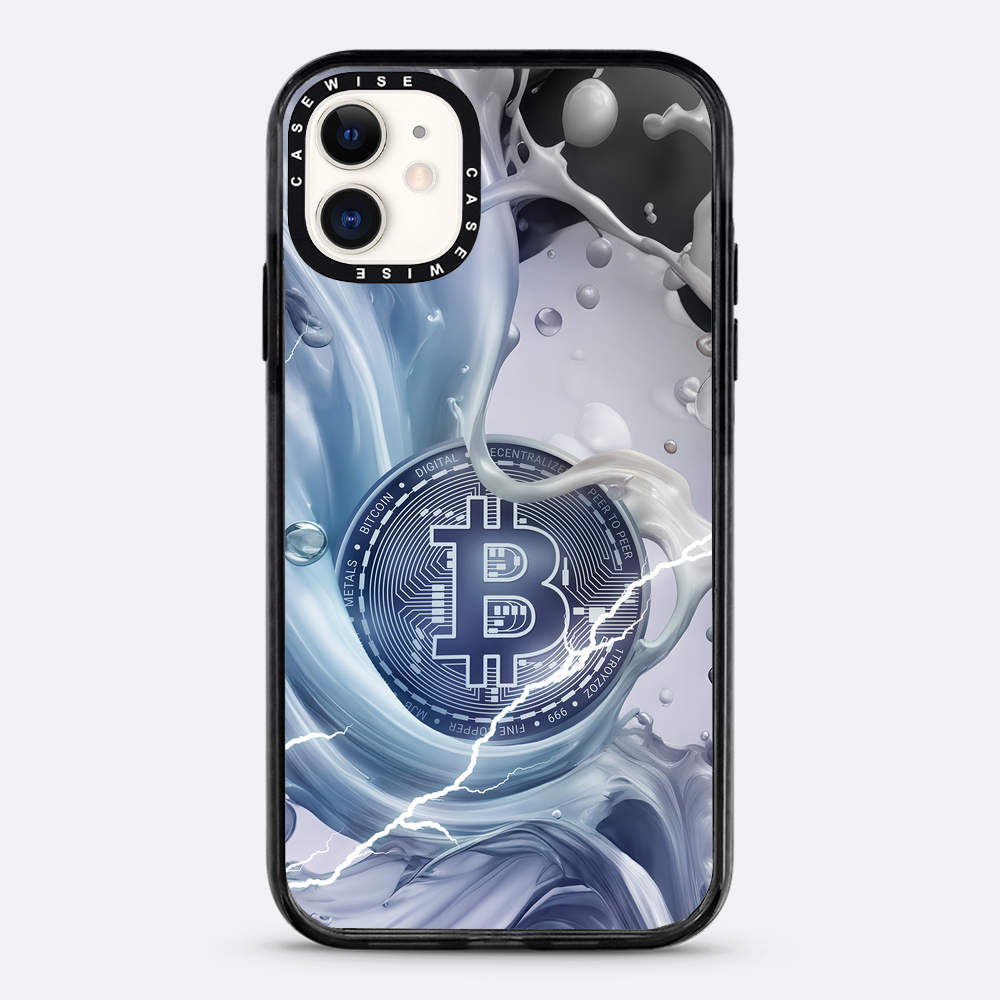 Crypto Art Bitcoin Spritzer - Blau - Hülle