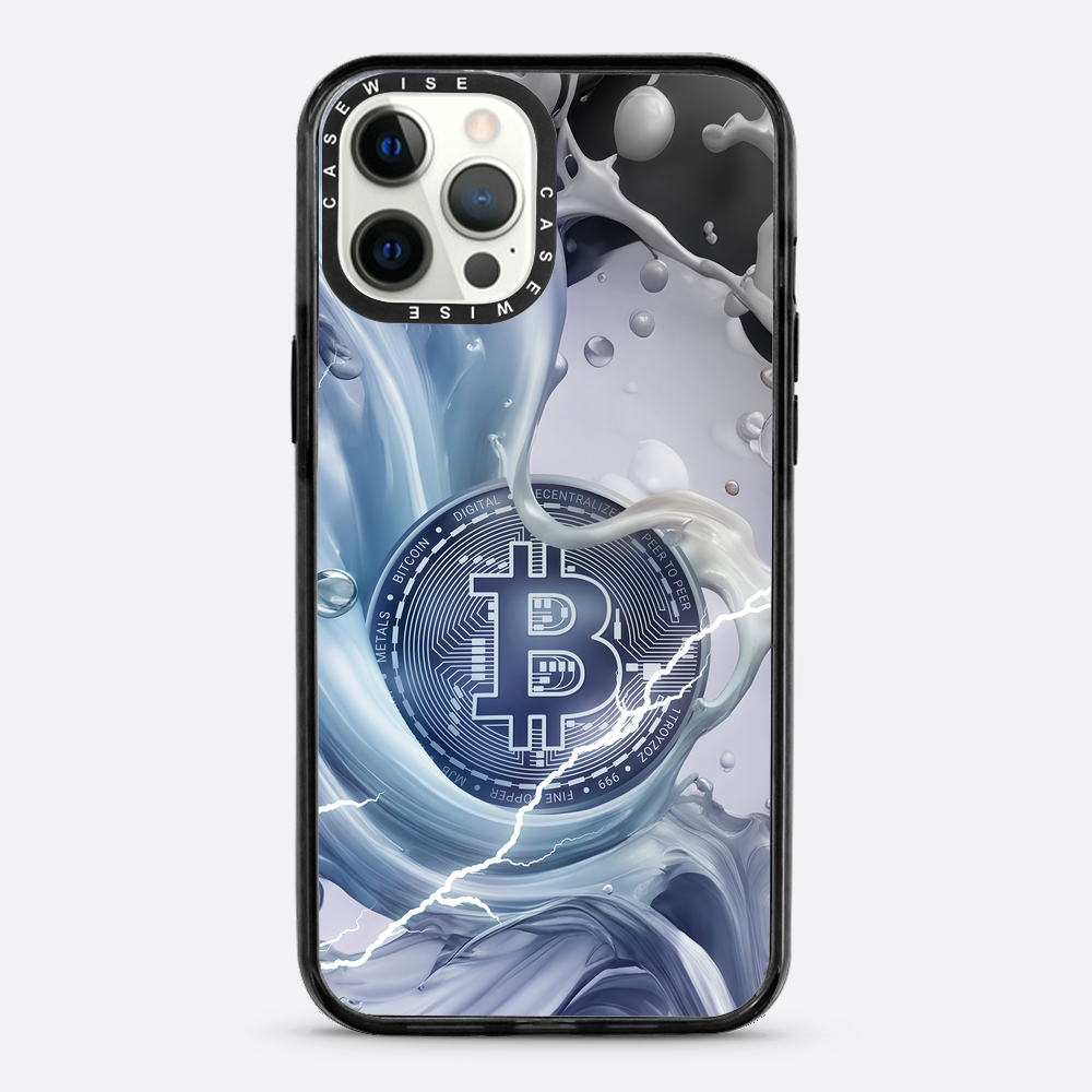 Crypto Art Bitcoin Spritzer - Blau - Hülle