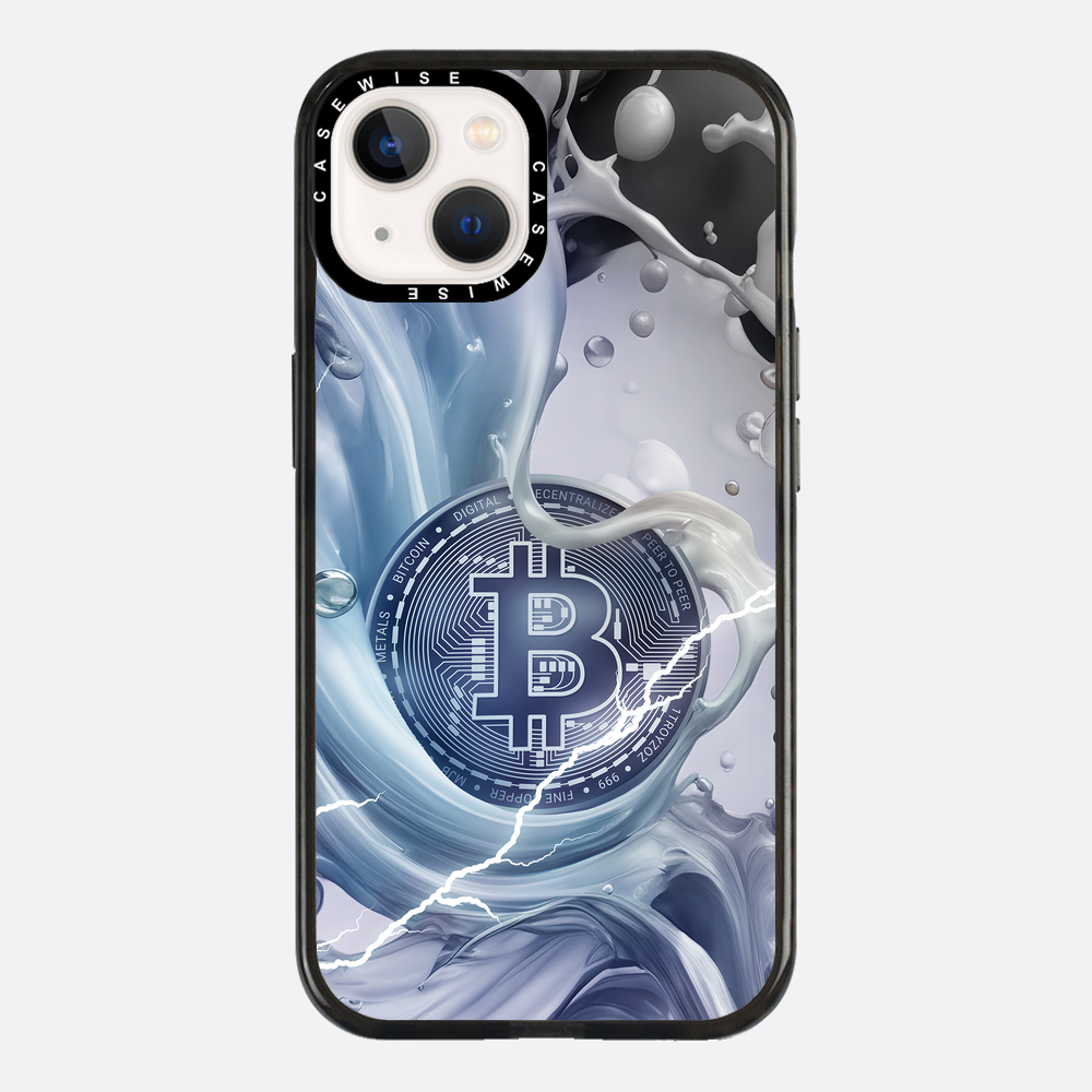 Crypto Art Bitcoin Spritzer - Blau - Hülle