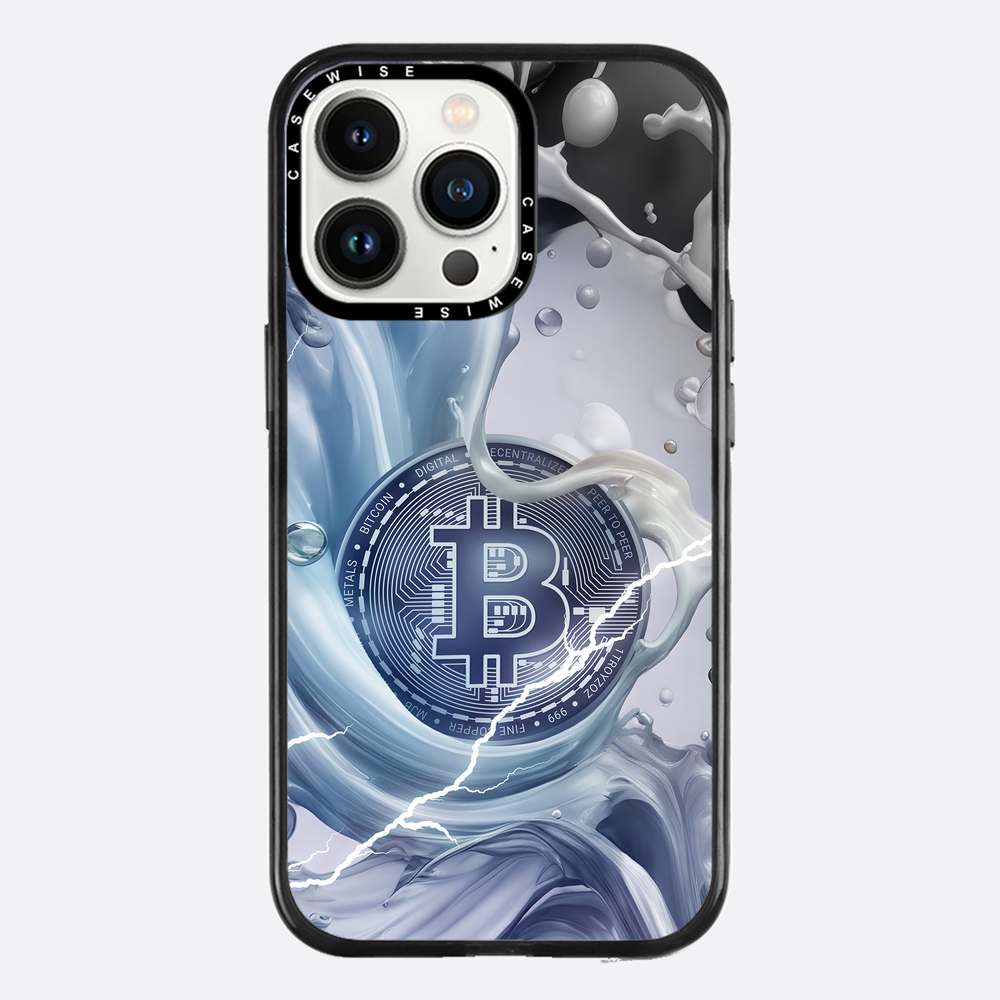 Crypto Art Bitcoin Spritzer - Blau - Hülle