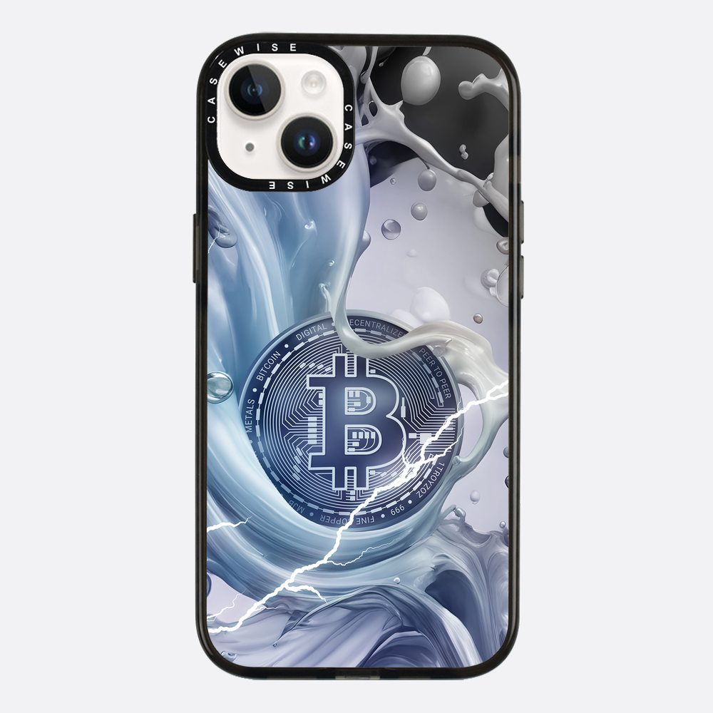 Crypto Art Bitcoin Spritzer - Blau - Hülle