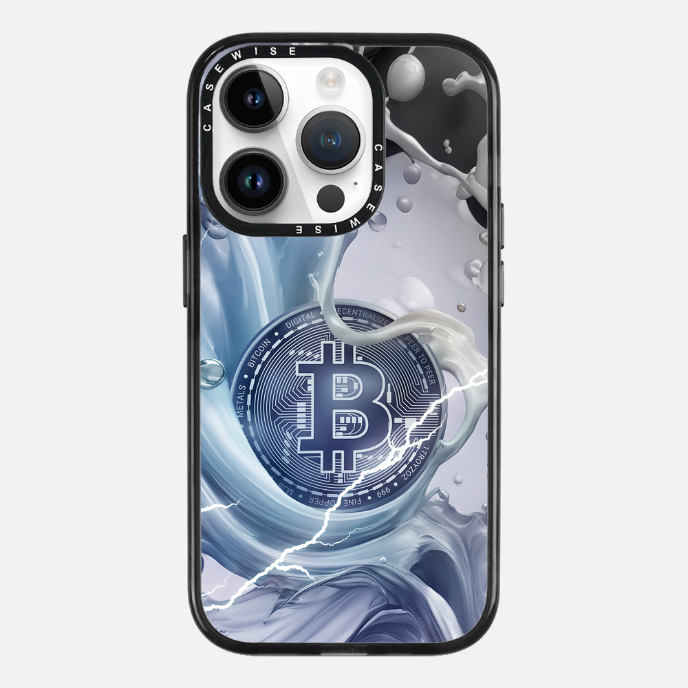 Crypto Art Bitcoin Spritzer - Blau - Hülle