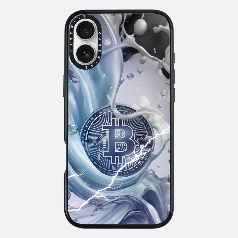 Crypto Art Bitcoin Spritzer - Blau - Hülle