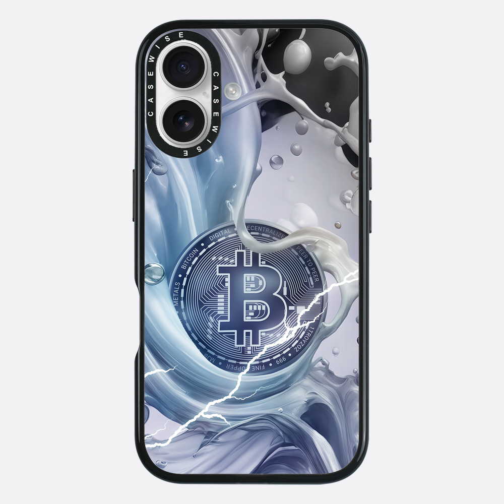 Crypto Art Bitcoin Spritzer - Blau - Hülle