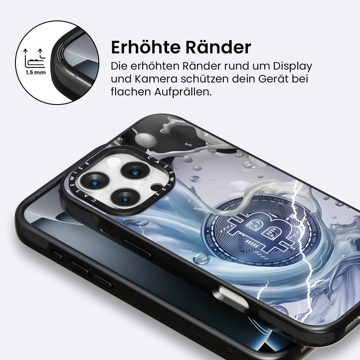 Crypto Art Bitcoin Spritzer - Blau - Hülle