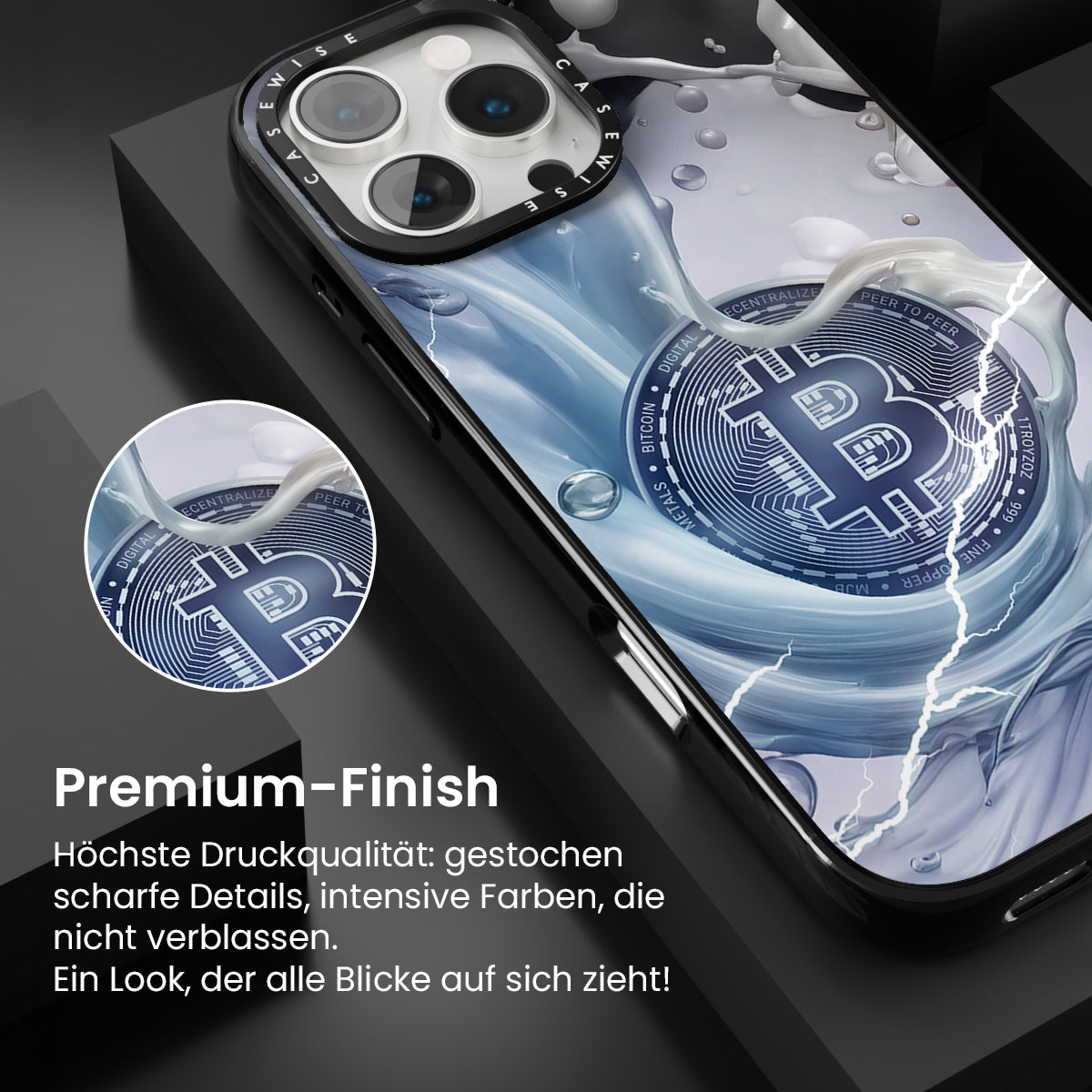 Crypto Art Bitcoin Spritzer - Blau - Hülle