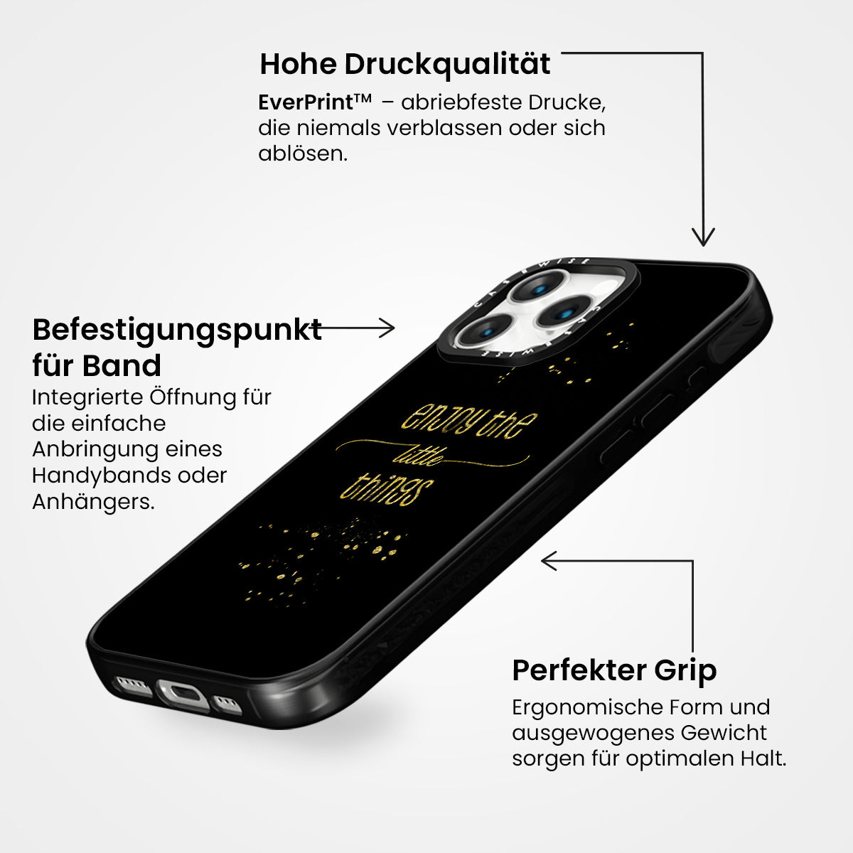 Text Kunst Gold Genießen Sie die kleinen Dinge - Hülle