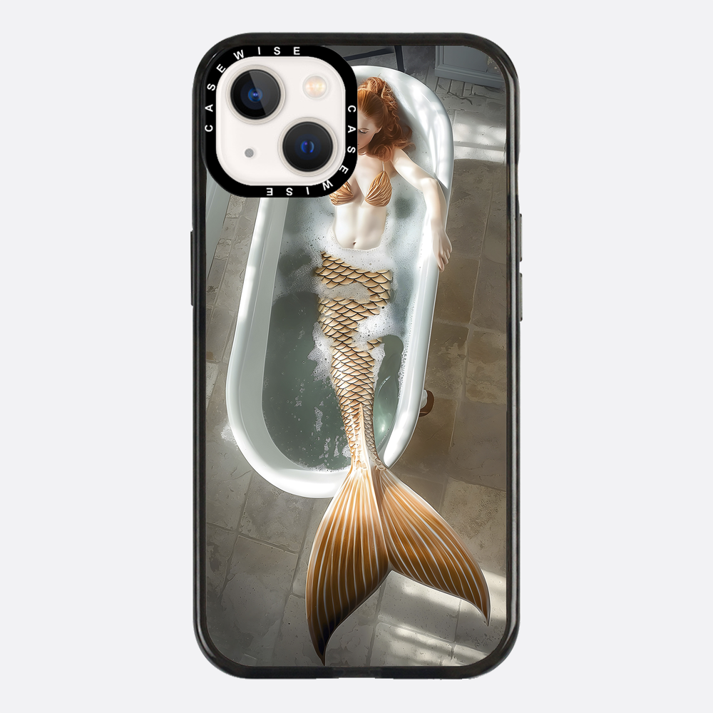 Goldene Meerjungfrau in einer Badewanne - Hülle