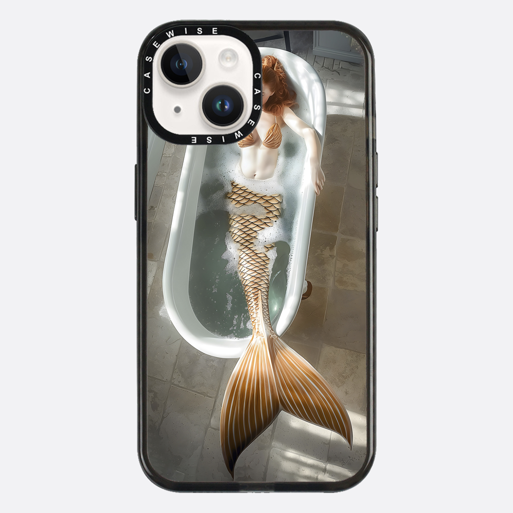 Goldene Meerjungfrau in einer Badewanne - Hülle