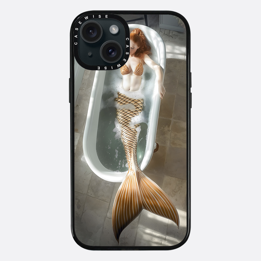 Goldene Meerjungfrau in einer Badewanne - Hülle
