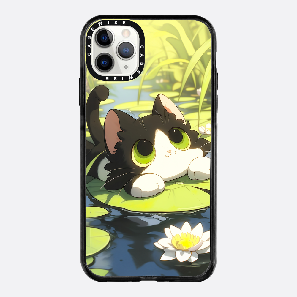 Schöne grüne Katze auf Searose - Hülle