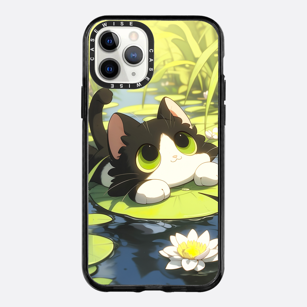 Schöne grüne Katze auf Searose - Hülle