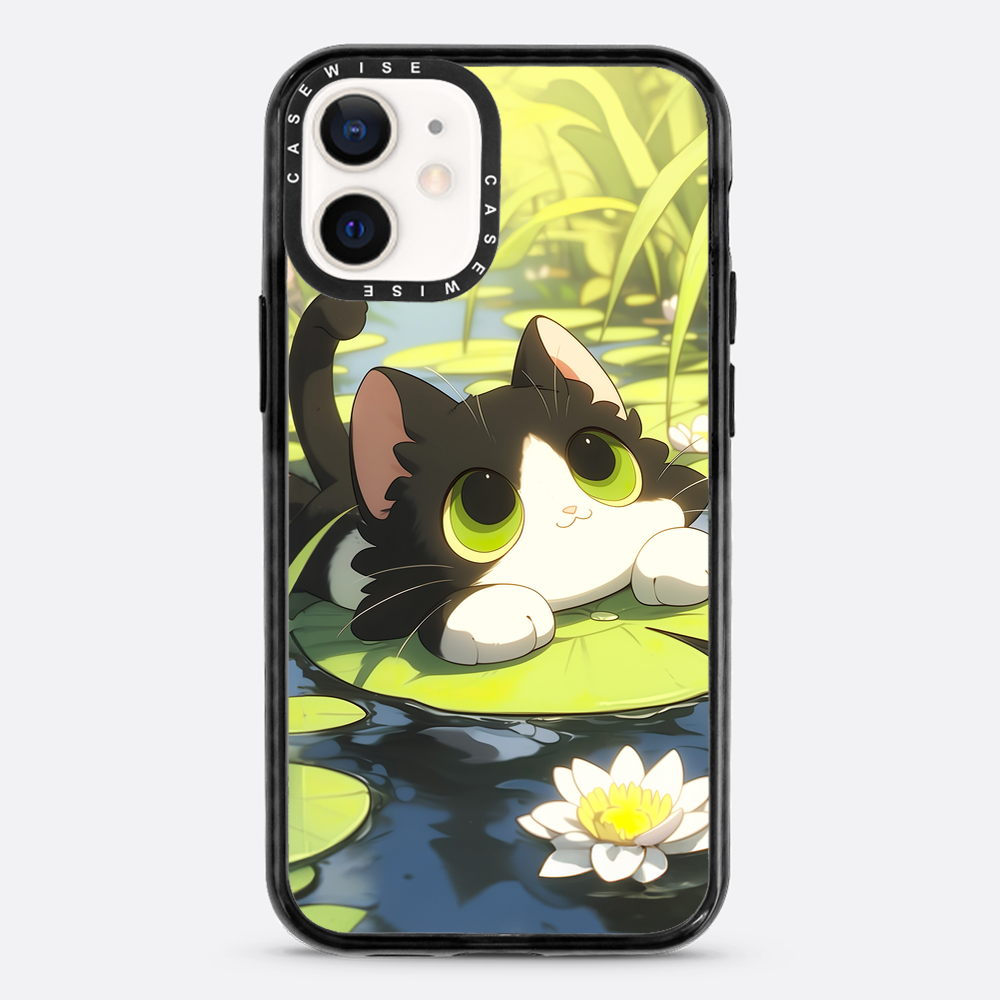 Schöne grüne Katze auf Searose - Hülle