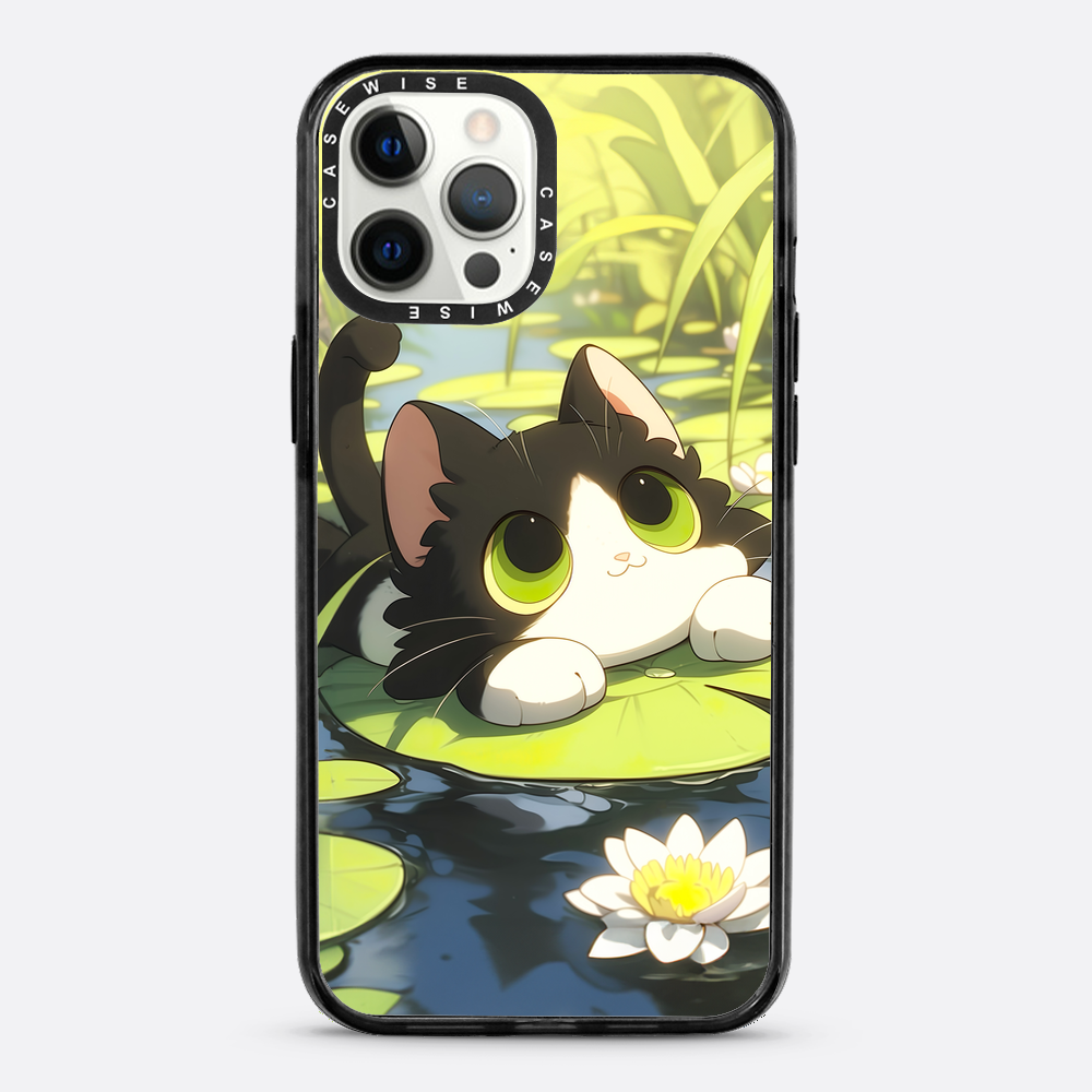 Schöne grüne Katze auf Searose - Hülle