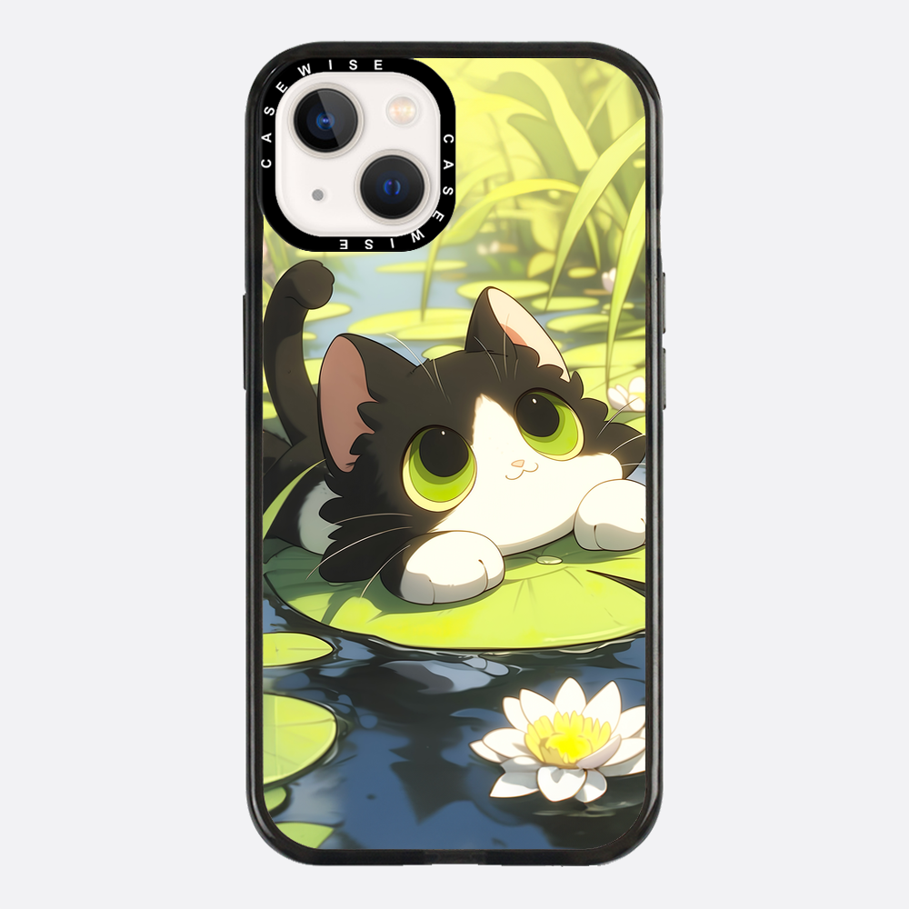 Schöne grüne Katze auf Searose - Hülle