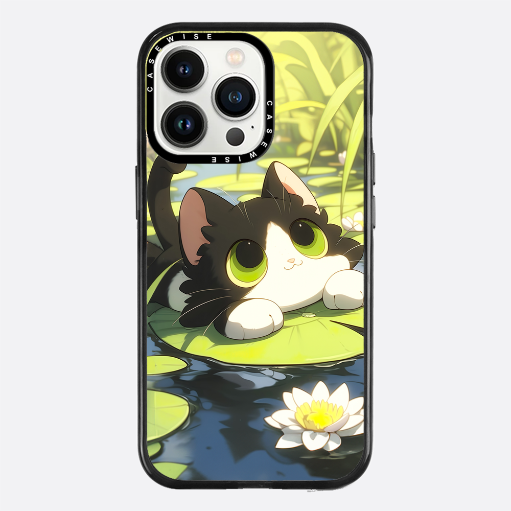Schöne grüne Katze auf Searose - Hülle