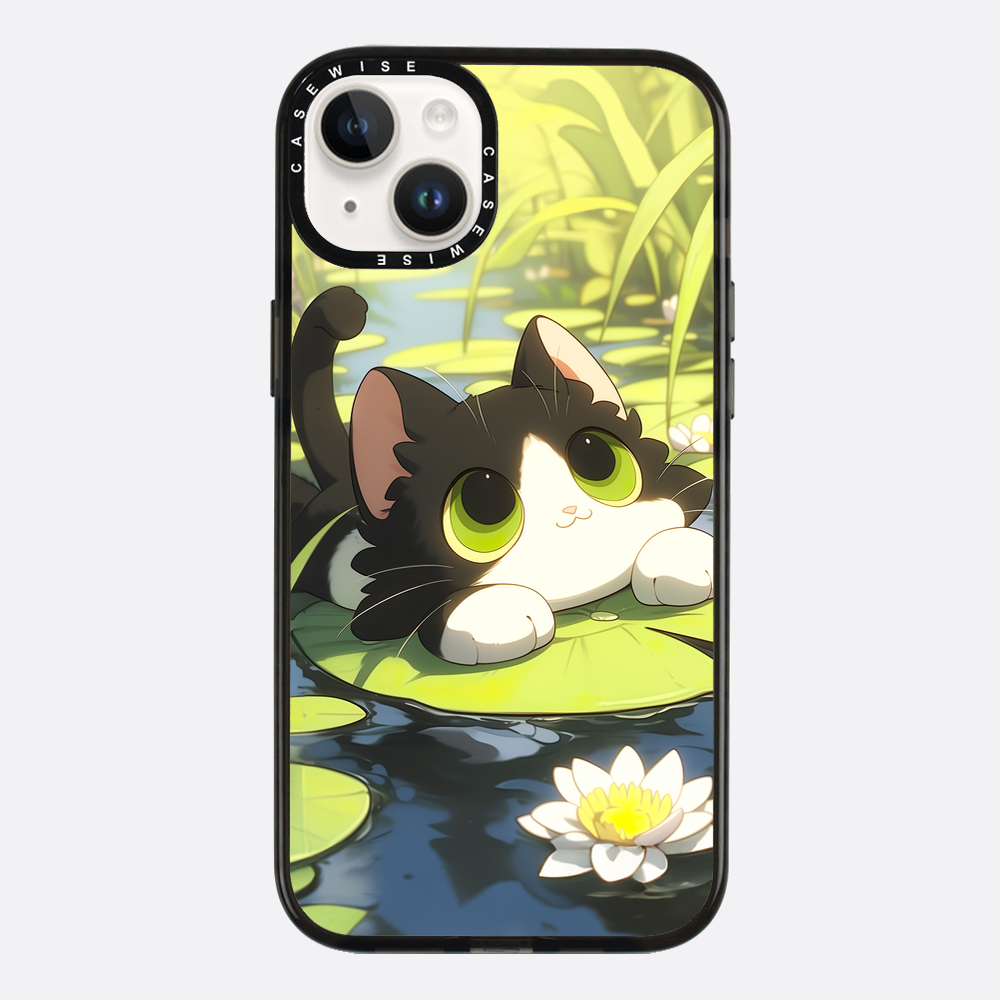 Schöne grüne Katze auf Searose - Hülle