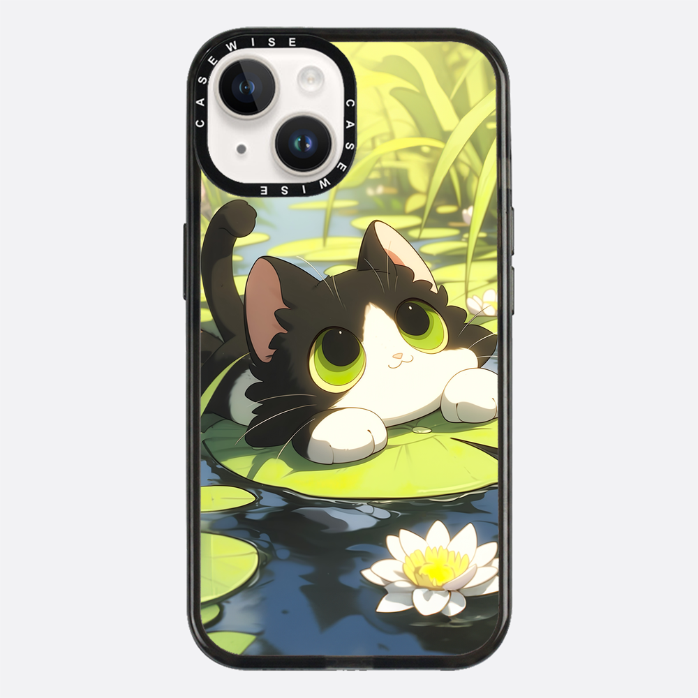 Schöne grüne Katze auf Searose - Hülle