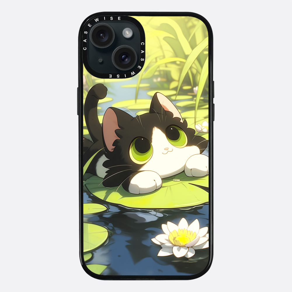 Schöne grüne Katze auf Searose - Hülle